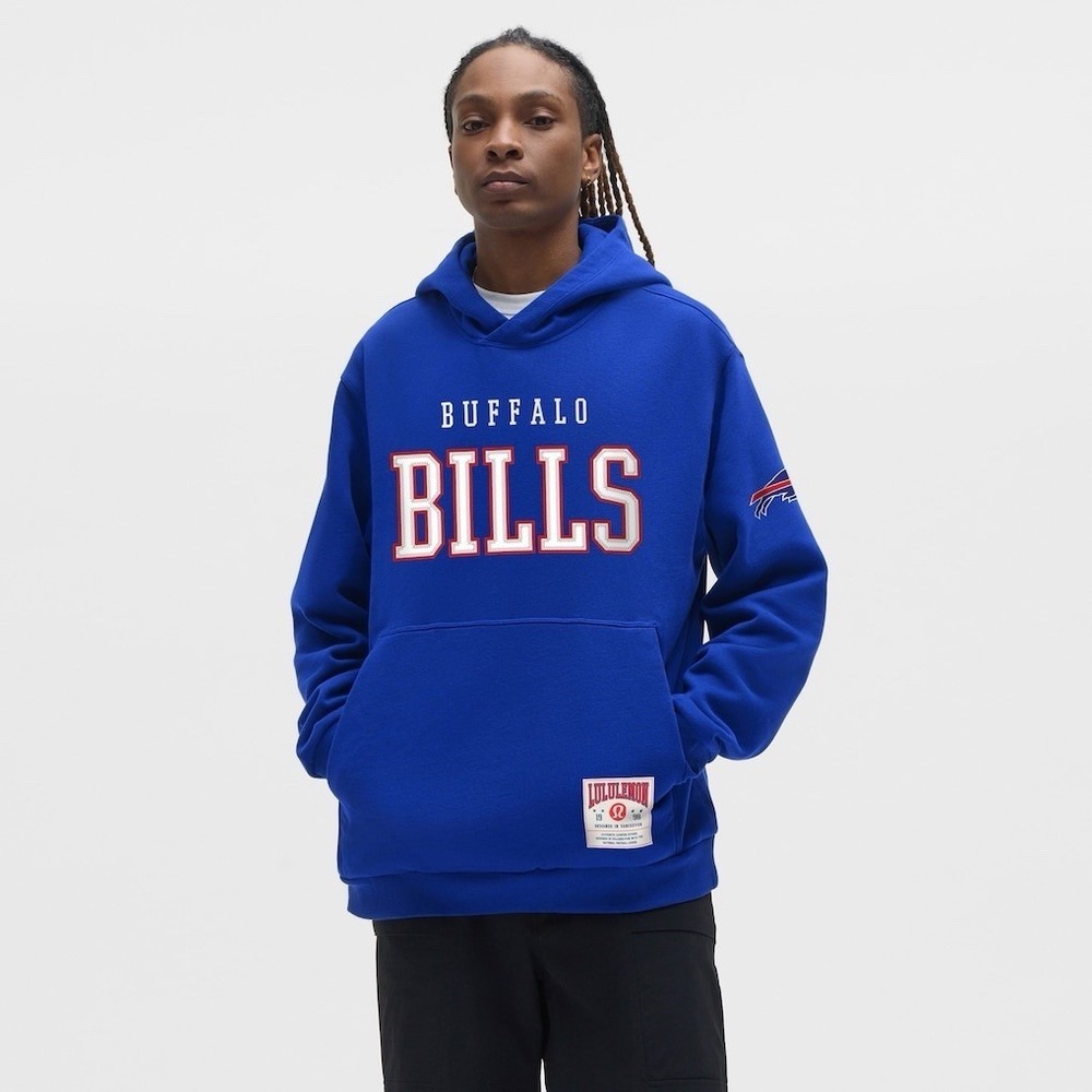 Lululemon x Buffalo Bills Men's Large Steady State Pullover Hoodie Blue - New